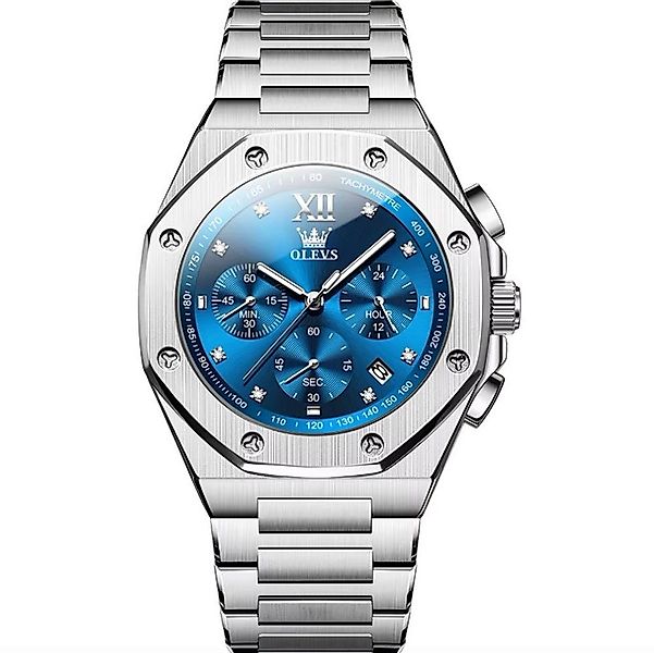 Tidy Quarzuhr Herrenuhr Chrono Achtkant-Design Blau günstig online kaufen