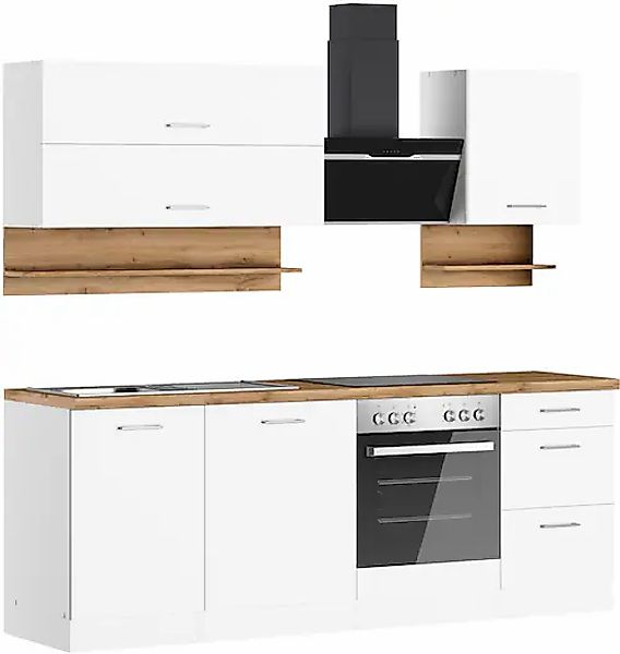 KOCHSTATION Küchenzeile »KS-Milan«, 220 cm breit, robuste Metallauszüge, vi günstig online kaufen