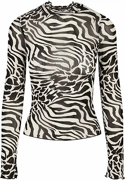 URBAN CLASSICS Langarmshirt "Urban Classics Damen Ladies AOP Mesh Turtlenec günstig online kaufen