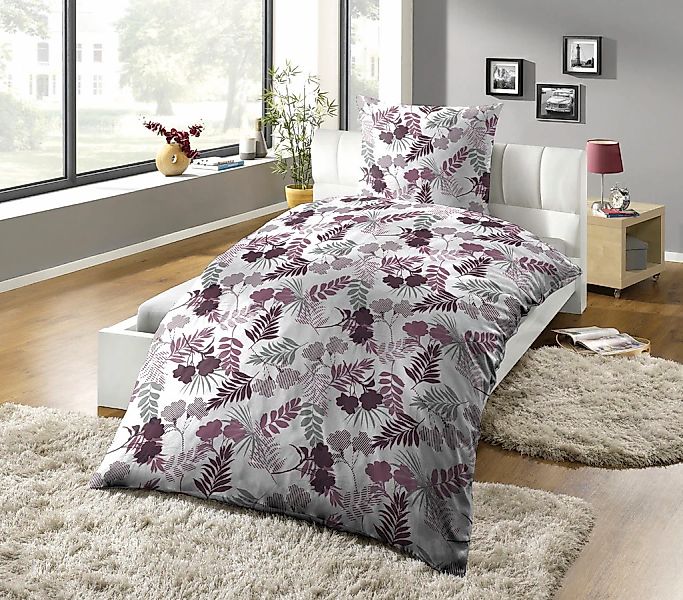 KiNZLER Bettwäsche "Bedruckte Poly-Cotton Bettwäsche "Vivian"" 2 Stk. Pfleg günstig online kaufen