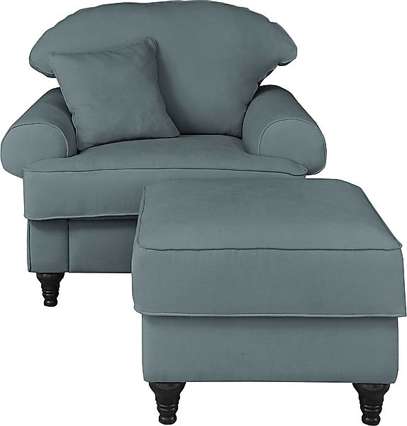 Home affaire Sessel "WESTMINSTER", (Set, 2 St., 1Sessel, 1 Hocker), mit Fed günstig online kaufen