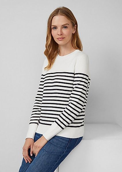 s.Oliver Longpullover Strickpullover Gestreifter Pullover aus Viskosemix günstig online kaufen