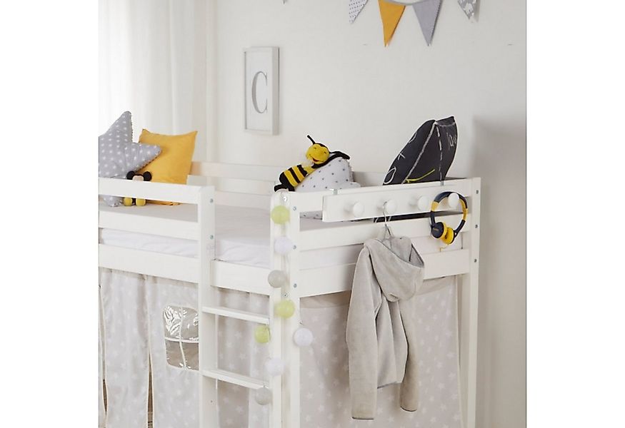 Homestyle4u Kindergarderobe Holz Weiß Kinder Garderobenhaken für Hochbett günstig online kaufen