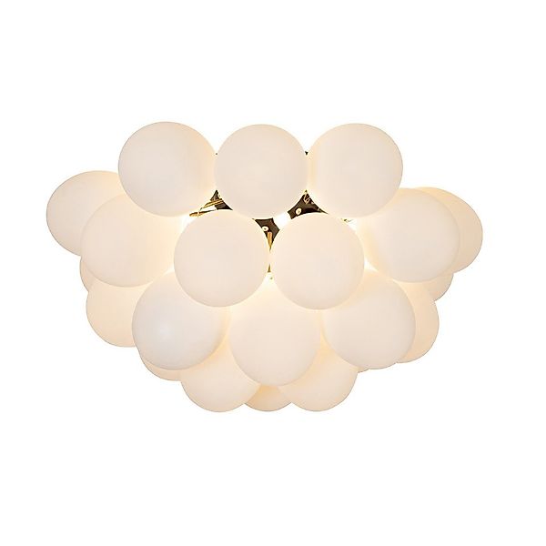 Qazqa Deckenleuchte Uvas, ohne Leuchtmittel, G9, Weiß, Design, Glas, 6-flam günstig online kaufen