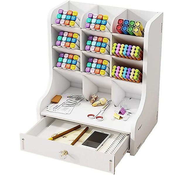 NUODWELL Regal-Schreibtisch Schreibtisch Organizer mit Schublade Holz Schre günstig online kaufen