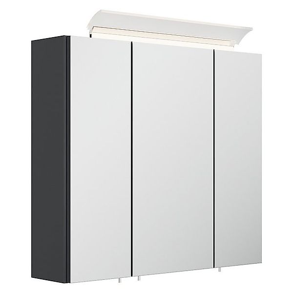 Lomadox Spiegelschrank BATLEY-02 70cm breit, grau, 3D-Funktion, LED-Leuchte günstig online kaufen