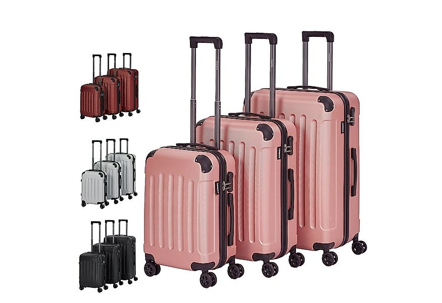 Arebos Koffer 3tlg. Hartschalenkofferset M-L-XL Schloss, 4 Rollen günstig online kaufen