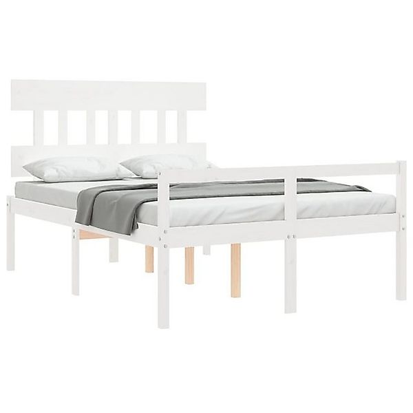 furnicato Bett Seniorenbett mit Kopfteil 140x200 cm Weiß Massivholz (1-tlg) günstig online kaufen