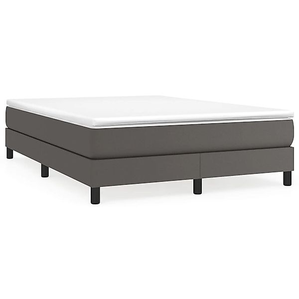 vidaXL Boxspringbett mit Matratze Grau 140x200 cm Kunstleder1380226 günstig online kaufen