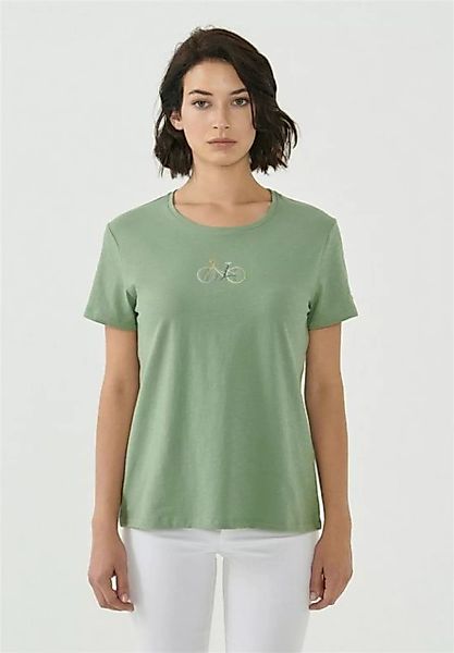 ORGANICATION T-Shirt Women's Embroidered T-Shirt in Fern Green günstig online kaufen