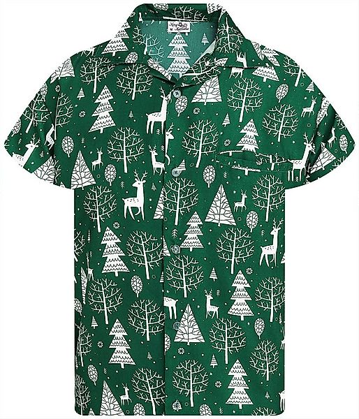King Kameha Hawaiihemd Christmas Reindeer Allover Funky Hawaii-Hemd Kurzarm günstig online kaufen