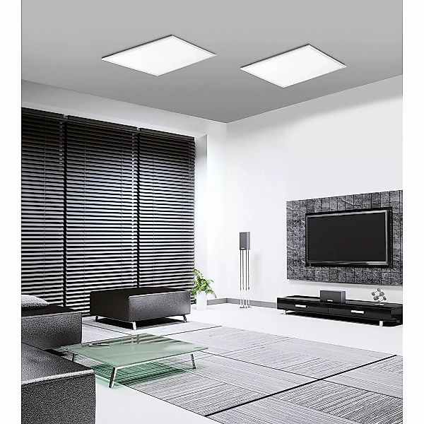 home24 LED-Deckenleuchte Flat Panel II günstig online kaufen