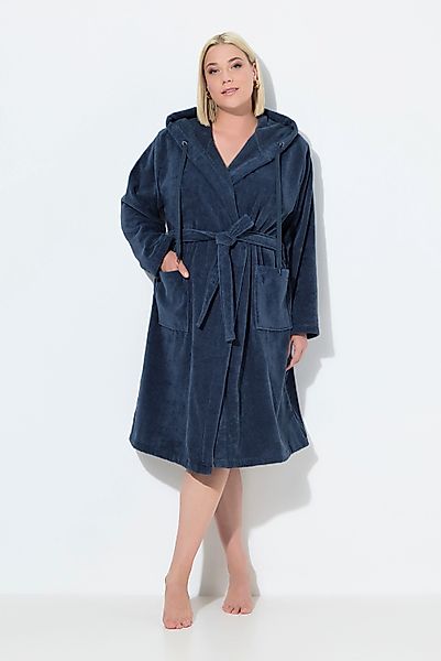 Ulla Popken Bademantel Bademantel Kapuze Gürtel günstig online kaufen