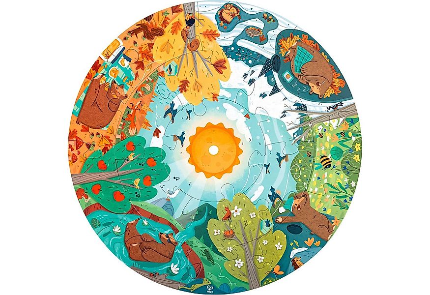 Hape Puzzle Vier Jahreszeiten, 16 Puzzleteile, mit Lichteffekt günstig online kaufen