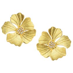 Runde Perlé Paar Ohrstecker blühende Pfingstrose, günstig online kaufen