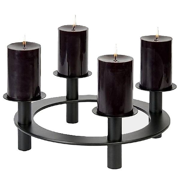Lambert Windlicht Adventskranz Uranus Schwarz (37cm) günstig online kaufen