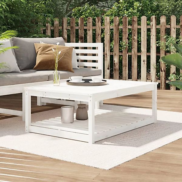 Vidaxl Gartentisch Weiß 121x82,5x45 Cm Massivholz Kiefer günstig online kaufen