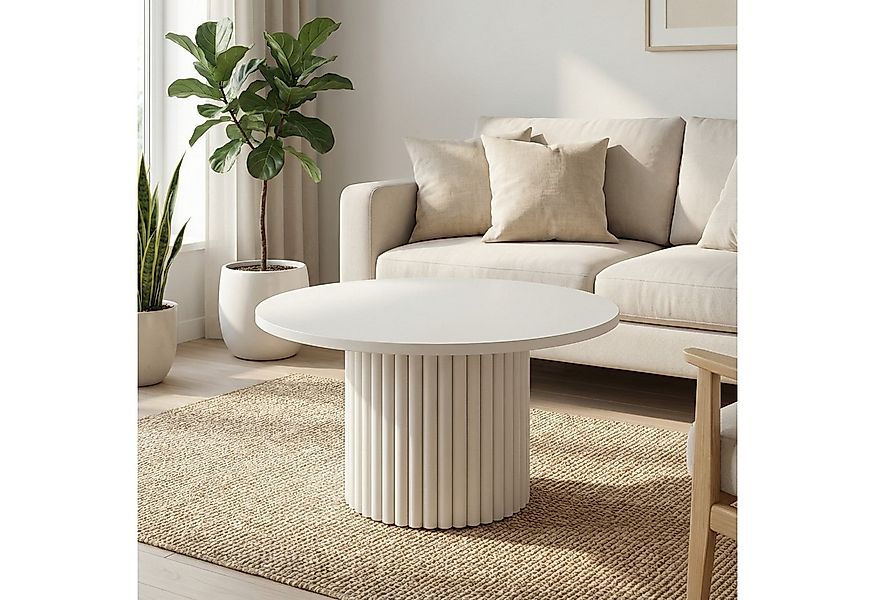 Björn&Schiller Couchtisch rund Ø58 cm, 42 cm hoch, stabile laminierte Platt günstig online kaufen