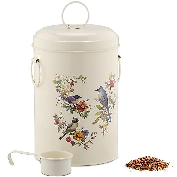 Navaris Futterbehälter Tierfutter Aufbewahrung Vogel Design - 4,9L Behälter günstig online kaufen