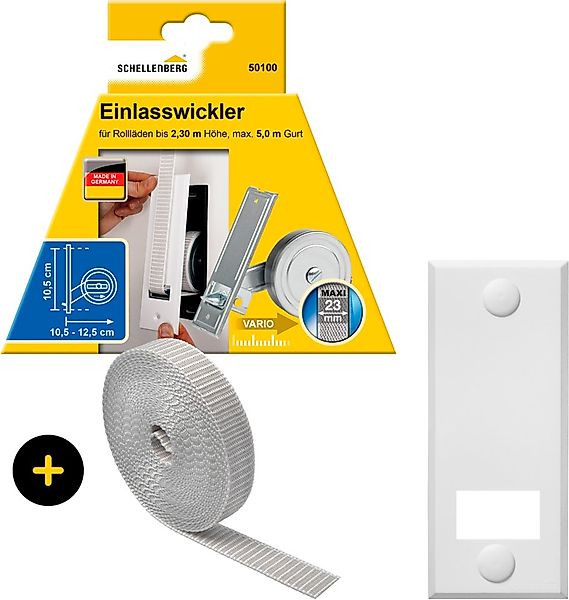 SCHELLENBERG Einlass-Gurtwickler Unterputz, inkl. Abdeckplatte weiß und Rol günstig online kaufen