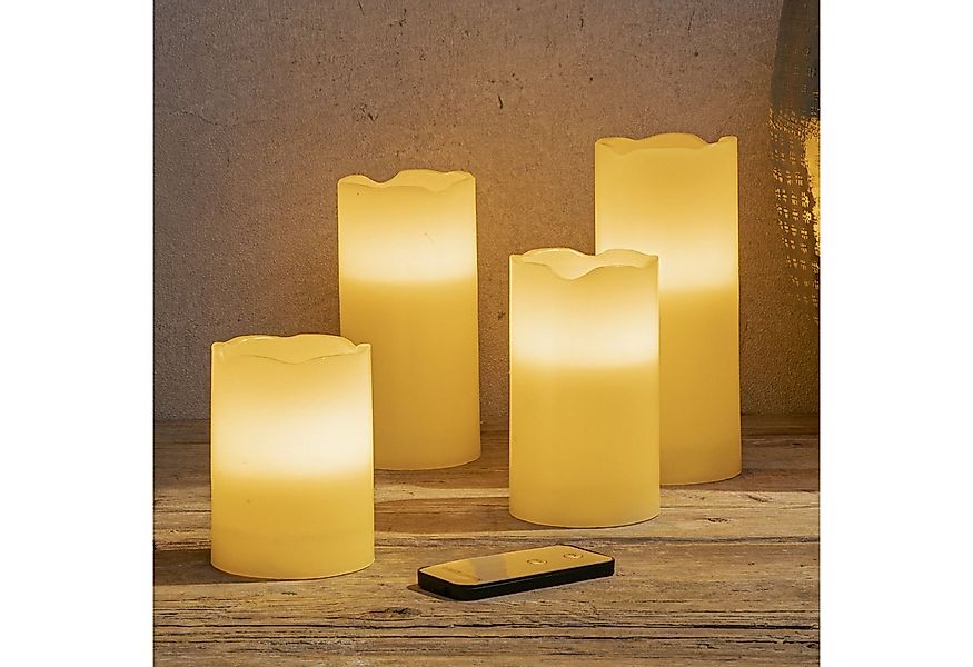 Gravidus LED-Kerze 4er LED Kerzen flammenlos mit Fernbedienung günstig online kaufen