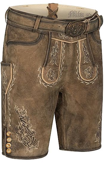 Nübler Trachtenlederhose Lederhose kurz Wilster in Braun - beige von Nübler günstig online kaufen