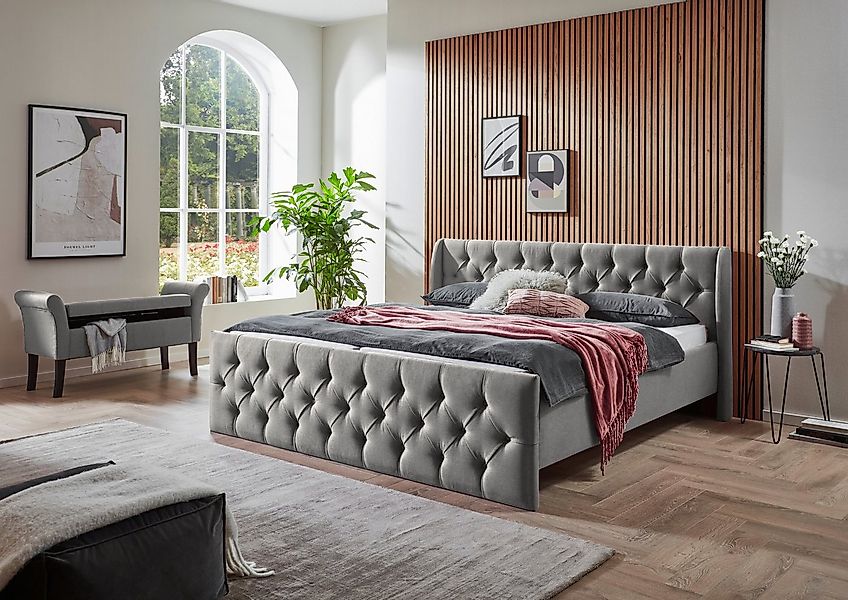 ATLANTIC home collection Bettgestell "TAMINA mit Chesterfieldoptik Kopf- un günstig online kaufen