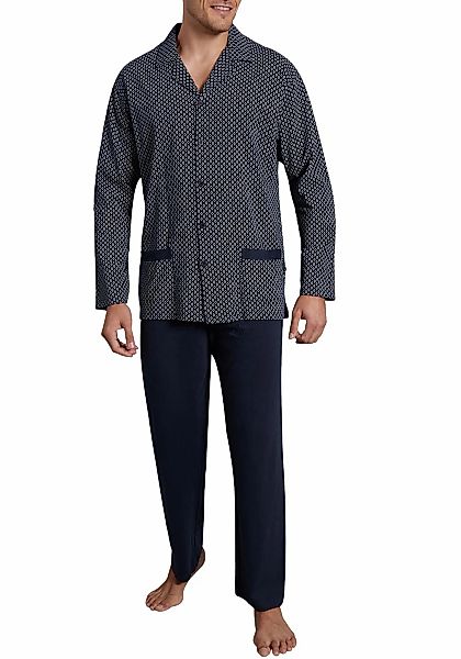 GÖTZBURG Pyjama "Manhattan", (2 tlg.), Rautenmuster, Langarm, Oberteil vorn günstig online kaufen