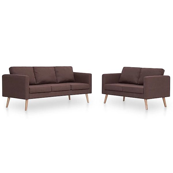 vidaXL 2-Tlg Sofagarnitur Stoff Braun Modell 1 günstig online kaufen