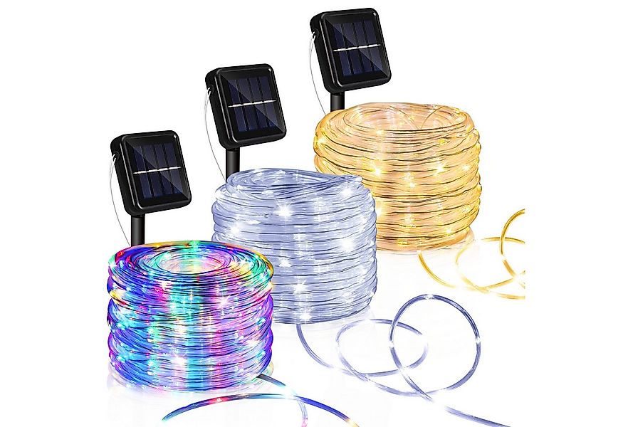 Clanmacy LED-Lichterschlauch LED Solarleuchte 20m LED Solar Lichterkette So günstig online kaufen