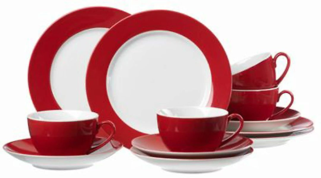 Ritzenhoff & Breker DOPPIO Rot Kaffeeservice 12-teilig Geschirrsets rot günstig online kaufen