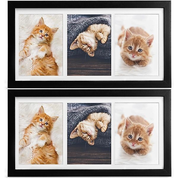 Bomoe Galeria Bilderrahmen 3 Bilder 10x15cm Schwarz 2tlg günstig online kaufen