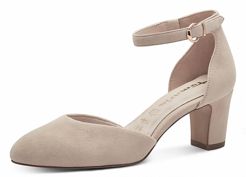 Tamaris Spangenpumps, Blockabsatz, gelenkoffener Abendschuh mit Fesselriemc günstig online kaufen