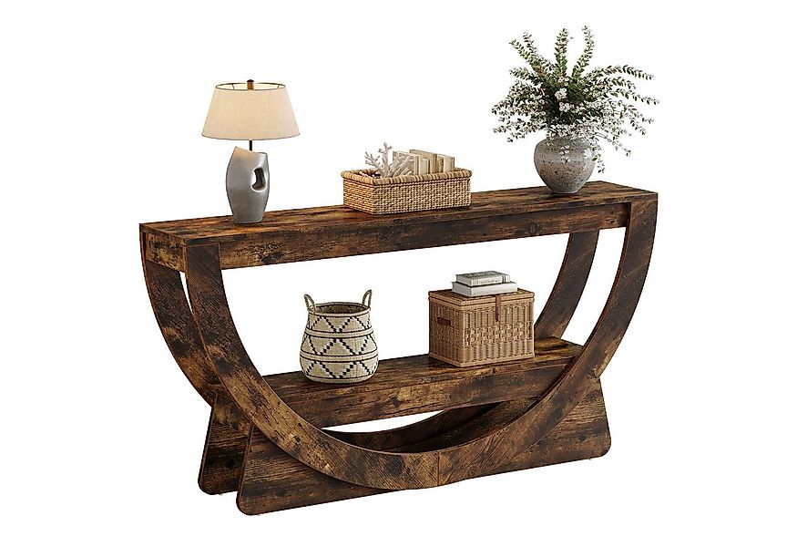 Tribesigns Konsolentisch 2-stöckiger Flurtisch mit Ablageflächen, schmaler günstig online kaufen