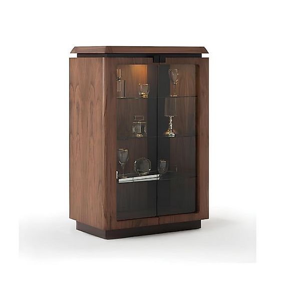 Xlmoebel Vitrine Neue braune Luxus-Holzvitrine mit Anrichte-Design und Schr günstig online kaufen