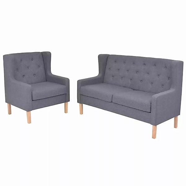 Sofa-set 2-tlg. Stoff Grau günstig online kaufen