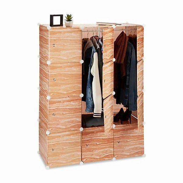 relaxdays Kleiderschrank Stecksystem in Holzoptik günstig online kaufen