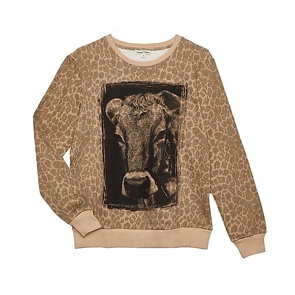vronikaa Trachtenshirt Damen Sweatshirt Leo-Print mit Kuh-Motiv – Oversize günstig online kaufen