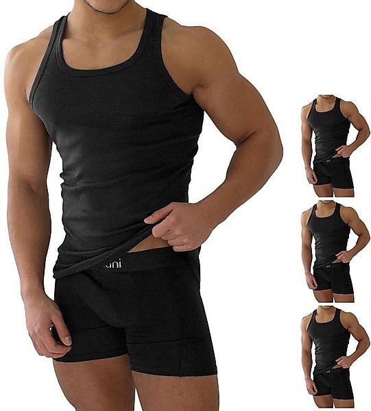 normani Unterhemd 4 Stück Herren-Unterhemd Feinripp Schwarz mit Feinrippung günstig online kaufen