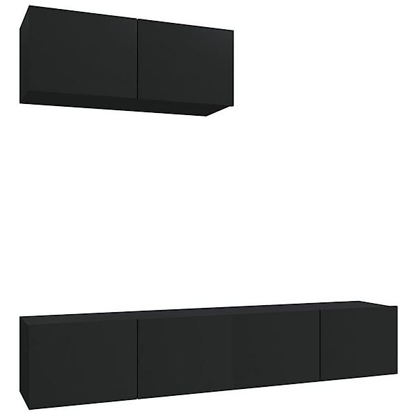 furnicato TV-Schrank 3-tlg. TV-Schrank-Set Schwarz Holzwerkstoff (1-St) günstig online kaufen