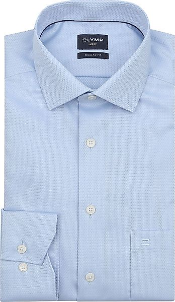 OLYMP Luxor Hemd Diamond Structure Hellblau - Größe 43 günstig online kaufen