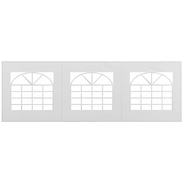Outsunny Party-Zelt Seitenwand Kunststoff Weiß 597L x 200H cm günstig online kaufen