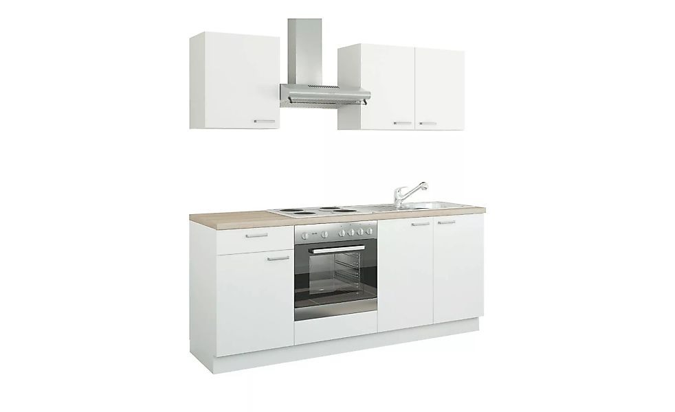 Küchenzeile mit Elektrogeräten - weiß - 200 cm - Küchen > Küchenblöcke mit günstig online kaufen