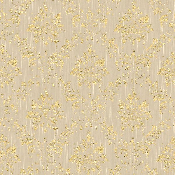 Bricoflor Edle Tapete Rot Gold Metallic Textil Vliestapete mit Ornament für günstig online kaufen