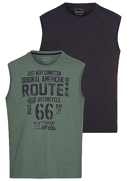 Man's World Muscleshirt (2er-Pack) ärmellos, bedruckt, günstig online kaufen