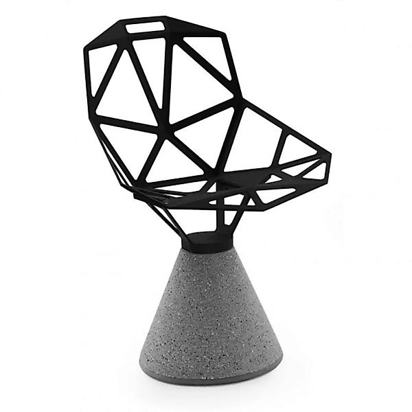 Magis - Chair One Drehstuhl Zementfuß - schwarz/BxHxT 55x80x59cm/Titan und günstig online kaufen