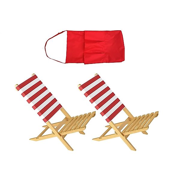 Erst-Holz Klappstuhl Strandstuhl Anglerstuhl Gartenstuhl mit Rot-Weißem Bez günstig online kaufen