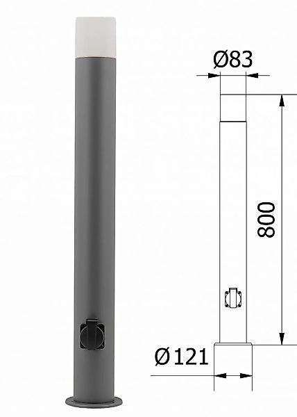 Standleuchte Corta 80cm + Steckdose IP44 E27 günstig online kaufen