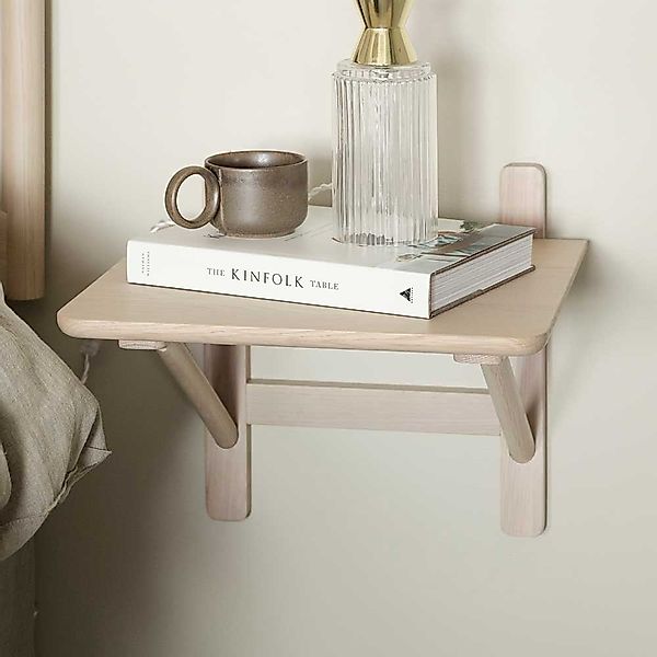 Bett Wandkonsole aus Eiche Massivholz White Wash günstig online kaufen