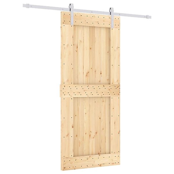 vidaXL Schiebetür mit Beschlag 90x210 cm Massivholz Kiefer 3203035 günstig online kaufen